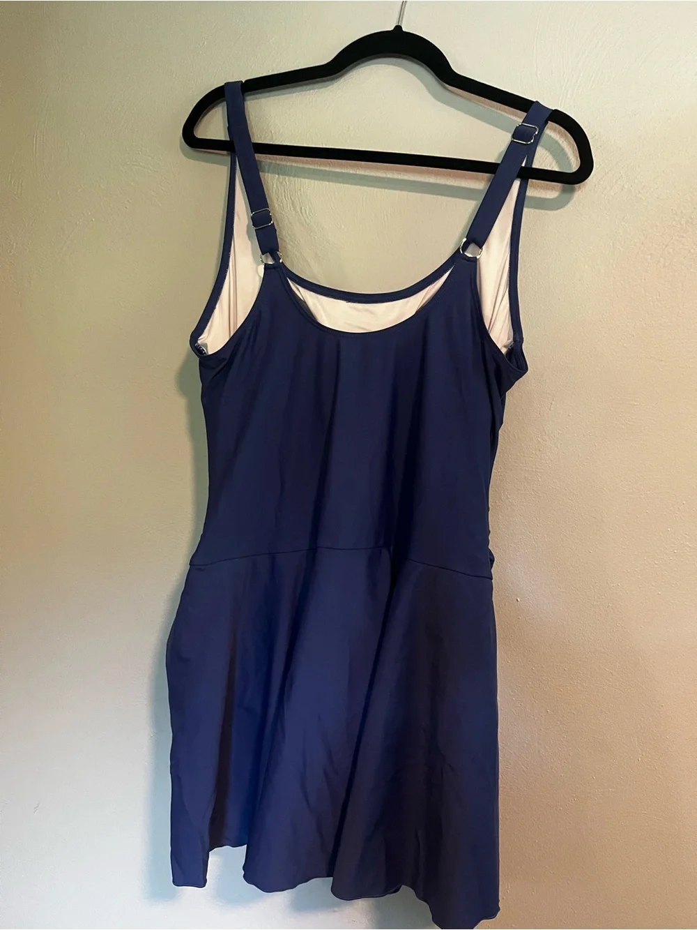 Navy Blue One-Piece Swimdress with Skirted Detail - Picture 4 of 5